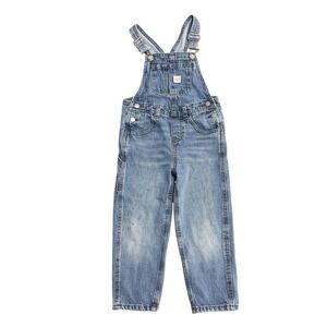 Old Navy Denim Overalls Toddler 4T Blue Straight Leg‎ Workwear Adjustable Jeans